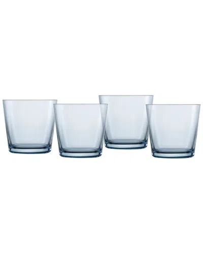 Zwiesel Glas Set Of 4 Together Crystal Glass Blue Dof Glasses