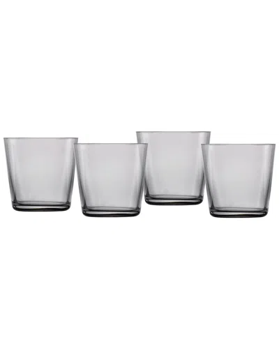 Zwiesel Glas Set Of 4 Together Crystal Glass Graphite Dof Glasses In Grey