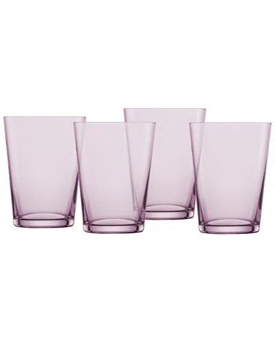 Zwiesel Glas Set Of 4 Together Crystal Glass Lilac All Purpose/ Water Glasses In Purple