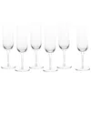 Zwiesel Glas Set Of 6 Banquet 7.3oz Champagne Flutes In Transparent