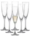 Zwiesel Glas Set Of 6 Classico 7.1oz Champagne Flutes In Transparent