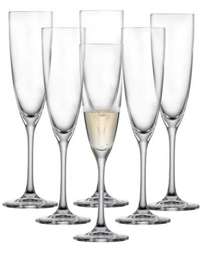 Zwiesel Glas Set Of 6 Classico 7.1oz Champagne Flutes In Transparent