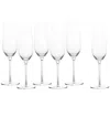 Zwiesel Glas Set Of 6 Forte 7.7oz Champagne Flutes In Transparent