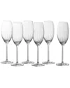 Zwiesel Glas Set Of 6 Prizma 9.7oz Champagne Flutes In Transparent