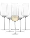 Zwiesel Glas Set Of 6 Vervino 11.8oz Champagne Flutes In Transparent