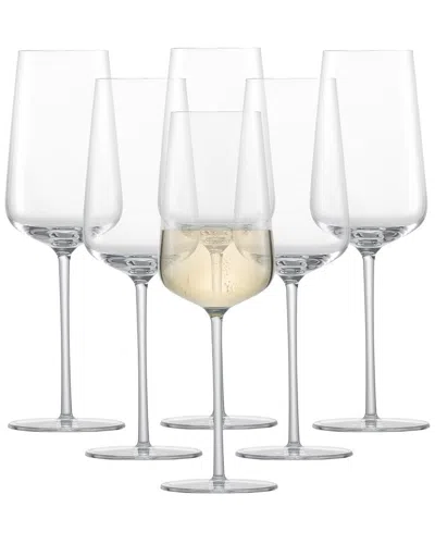 Zwiesel Glas Set Of 6 Vervino 11.8oz Champagne Flutes In Transparent