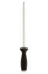 Zwilling 10-inch Sharpening Steel With Stainless Steel End Cap In Black