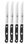 Zwilling 4-piece Gourmet Steak Knife Set In Silver