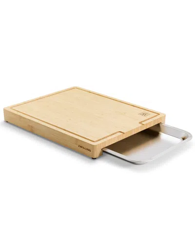 Zwilling Bamboo Cutting Board With Tray 17" X 14" In Brown
