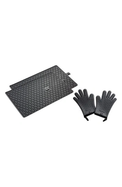 Zwilling Barbecue 3-piece Mat & Gloves Set In Gray