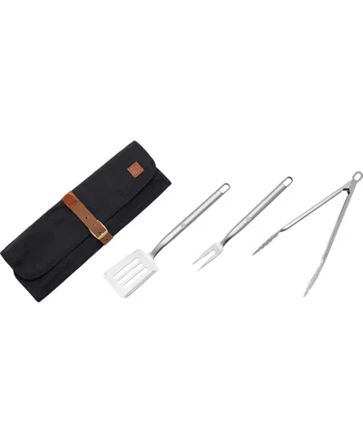 Zwilling Bbq 4pc Stainless Steel Grill Tool Set In Stainless Steel And Black