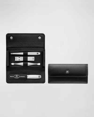 Zwilling Beauty Premium 5-piece Travel Set With Snap Fastener Case, Black In White