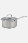 Zwilling Clad Cfx Stainless Steel 3-qt Ceramic Nonstick Saucepan In Stainless Steel