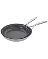 Zwilling Energy Plus 2-pc Stainless Steel Ceramic Nonstick 10-in & 12-in Fry Pan Set In Stainless Steel,grey