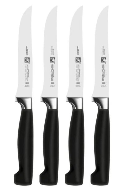 Zwilling Four Star 4-piece Knife Set In Black