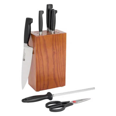 ZWILLING FOUR STAR 7-PC KNIFE BLOCK SET - ASH