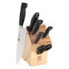 Zwilling Four Star 7-pc Knife Block Set In Black