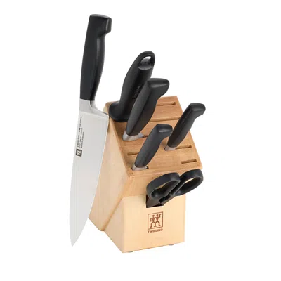 Zwilling Four Star 7 Piece Knife Set In Black