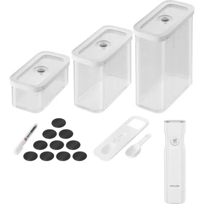 Zwilling Fresh & Save 5-piece Cube Set & Vacuum Pump Set In White
