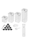 Zwilling Fresh & Save 6-piece Cube Set & Vacuum Pump Set In White