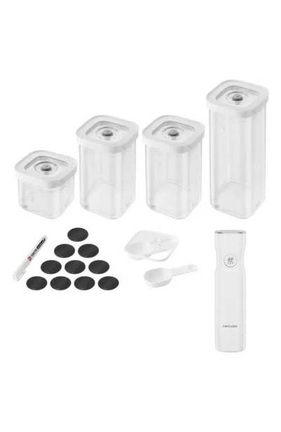 Zwilling Fresh & Save 6-piece Cube Set & Vacuum Pump Set In White