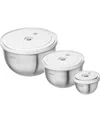Zwilling Fresh Save 3-pc. Vacuum Bowl Set In Silver