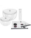 Zwilling Fresh Save 7-pc. Glass Vacuum Bowl Starter Set In White