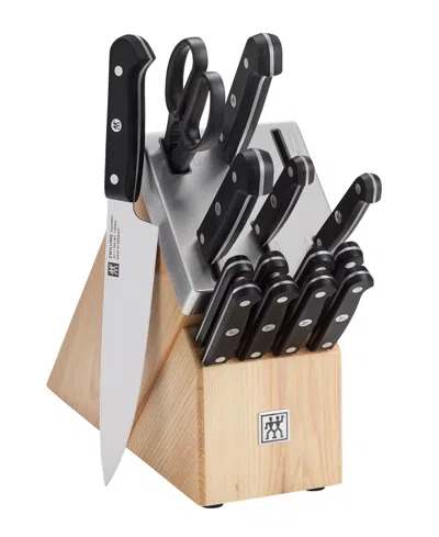 Zwilling Gourmet 15-piece Self-sharpening Knife Set In Silver,black