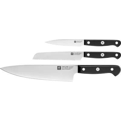 Zwilling Gourmet 3-pc Knife Set In Black,silver