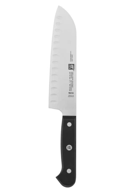 Zwilling Gourmet 7-inch Hallow Edge Santoku Knife In Black