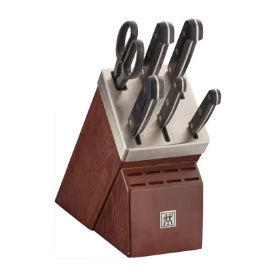 Zwilling Gourmet 7-pc Self-sharpening Knife Block Set In Brown