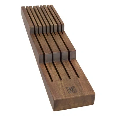 Zwilling In-drawer Knife Organizer - 8 Slot Acacia Dark Brown