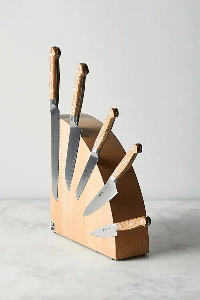 Zwilling Italian Round Magnetic Knife Block In Natural Beechwood