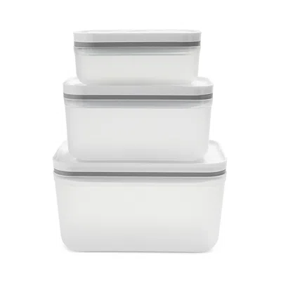 Zwilling J. A. Henckels Fresh & Save Vacuum Plastic Containers, Set Of 3 In White