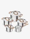 Zwilling J.a. Henckels Zwilling J.a Henckels Bellasera Contrasting-handle Stainless-steel Cookware Set Of Five