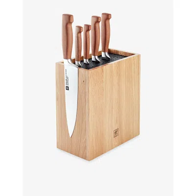 Zwilling J.a. Henckels Brown Five-piece Wooden Knife Block Set