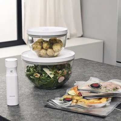 Zwilling J.a. Henckels Fresh & Save Bowls 9-pc Glass Vacuum Bowl Starter Set In Clear