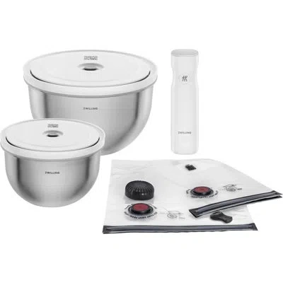 Zwilling J.a. Henckels Fresh & Save Bowls 9-pc Stainless Steel Vacuum Bowl Starter Set In Silver