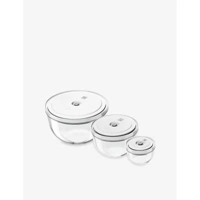 Zwilling J.a. Henckels Glass Stainless-steel Vacuum Bowl Set Of Six In Transparent