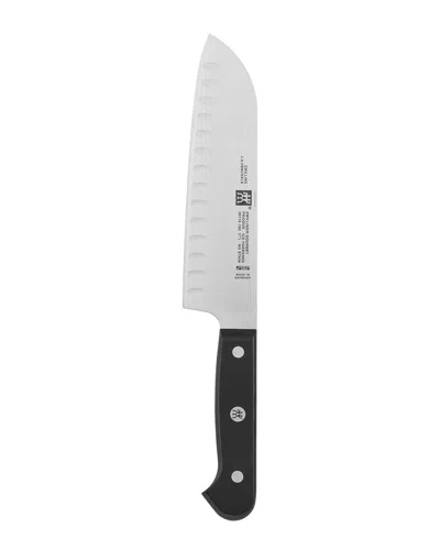 Zwilling J.a. Henckels Gourmet 7in Hollow Edge Santoku Knife In Black