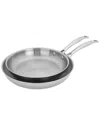 ZWILLING J.A. HENCKELS HENCKELS CLAD H3 2PC STAINLESS STEEL 10IN & 12IN FRY PAN SET