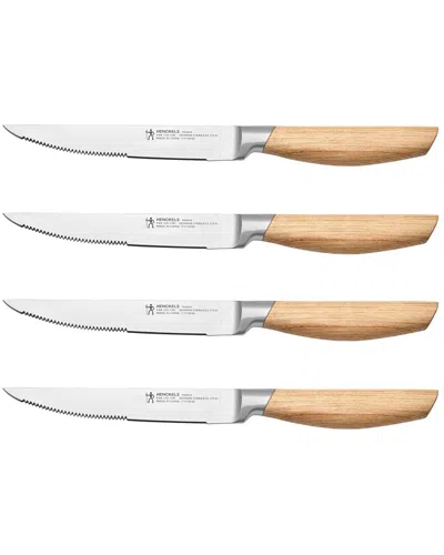Zwilling J.a. Henckels Henckels Pakka 4pc Steak Knife Set In Silver