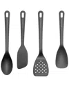 Zwilling J.a. Henckels Henckels Silicone Onyx 4pc Chef's Cooking Utensil Set In Gray