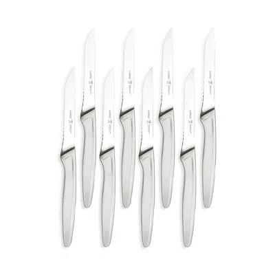 Zwilling J.a. Henckels 8 Piece Stainless Steel Serrated Steak Knife Set In Silver