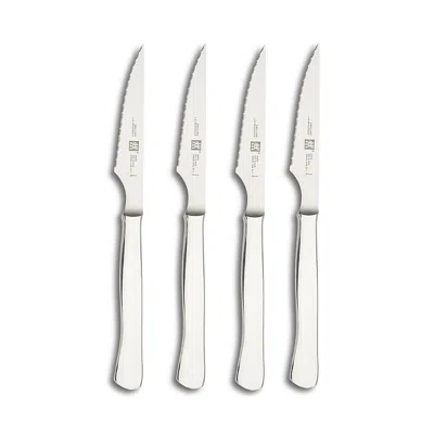 Zwilling J.a. Henckels Stainless Steel 4 Piece Steak Set In Silver