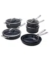 Zwilling J.a. Henckels Motion Ceramic Hard Anodized 10pc Nonstick Cookware Set In Black