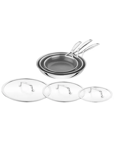 Zwilling J.a. Henckels Peak 6pc Stainless Steel Nonstick Fry Pan Set In Silver