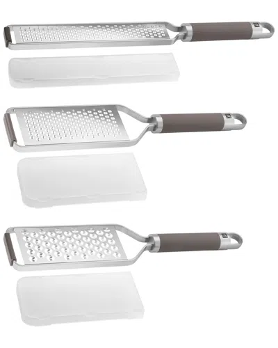 Zwilling J.a. Henckels Pro 3pc Grater Set In Silver