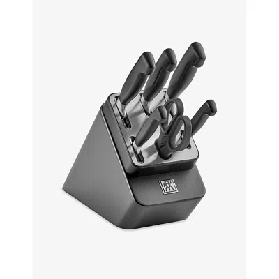 Zwilling J.a. Henckels Seven Piece Stainless-steel Knife Block Set In Grey
