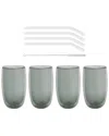 Zwilling J.a. Henckels Sorrento 8pc Double-wall Latte Glass & Straw Set